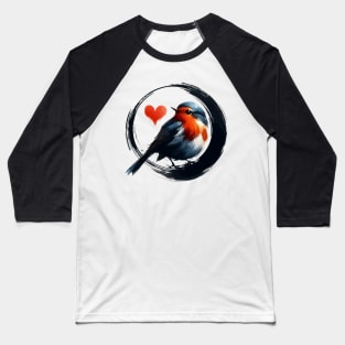 Robin Bird Sumie Enso Circle Baseball T-Shirt